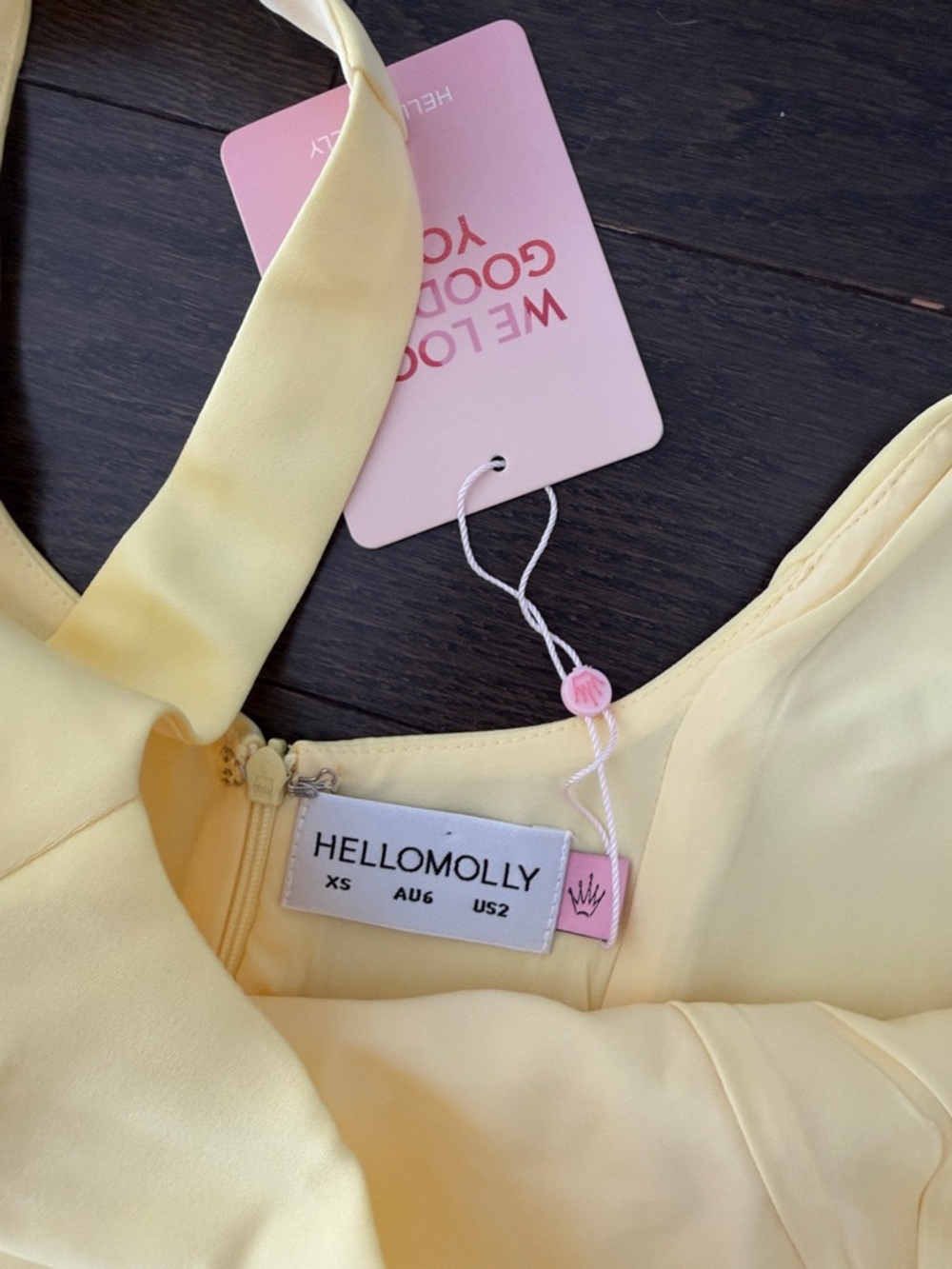 Hello Molly yellow mini dress size 2 BNWT - Picture 4 of 8
